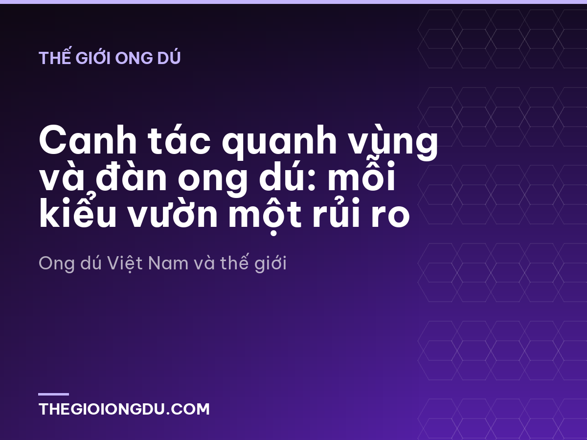 Canh tác quanh vùng và đàn ong dú: mỗi kiểu vườn một rủi ro