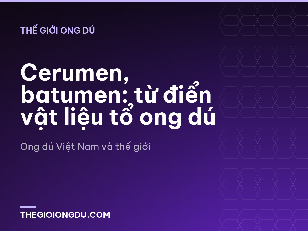Cerumen, batumen: từ điển vật liệu tổ ong dú