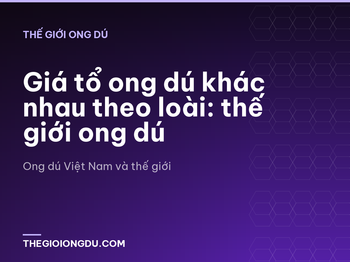 Giá tổ ong dú khác nhau theo loài: thế giới ong dú