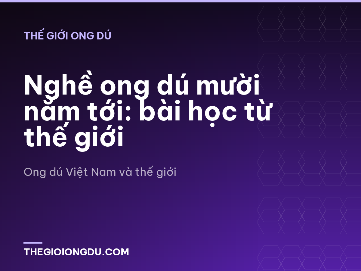 Nghề ong dú mười năm tới: bài học từ thế giới