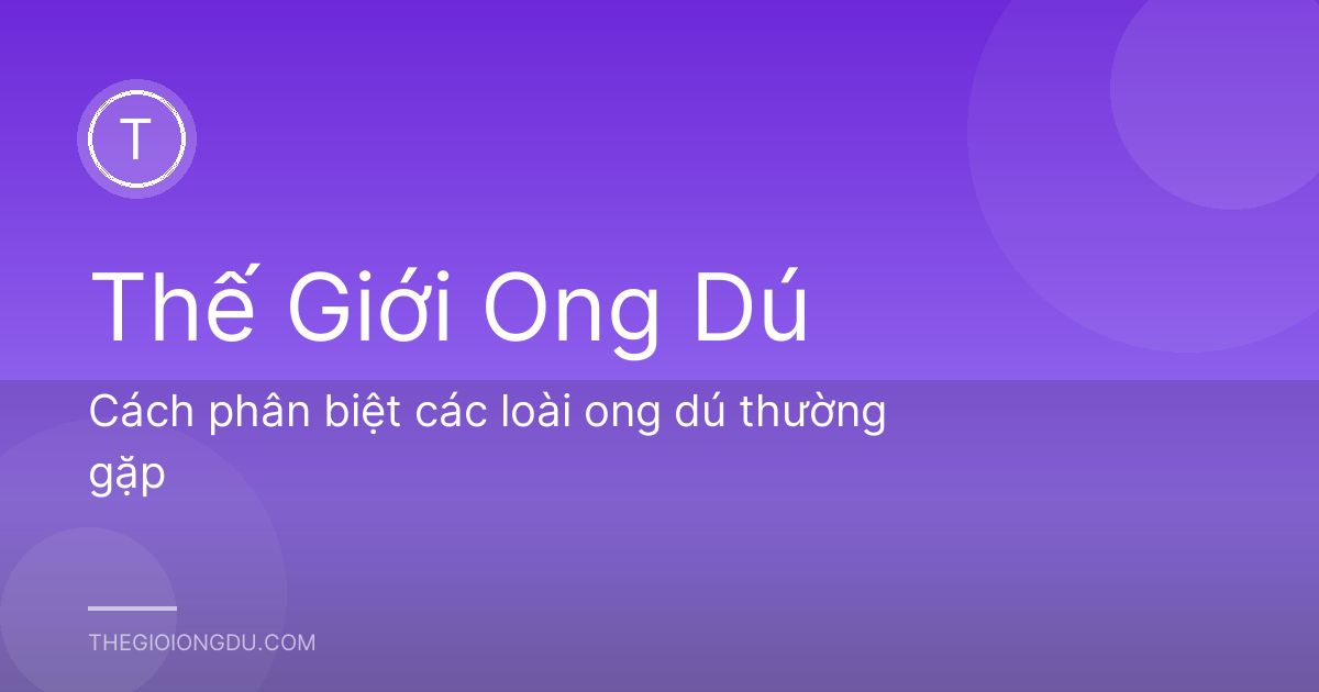 Cách phân biệt các loài ong dú thường gặp