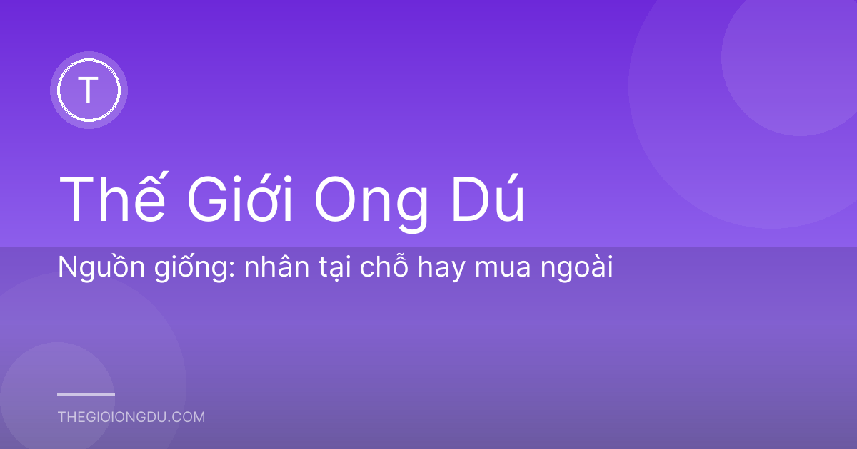 Nguồn giống: nhân tại chỗ hay mua ngoài